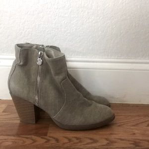 Tan heeled booties